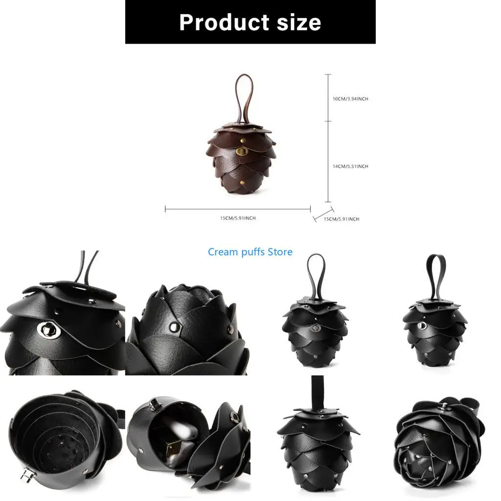50LE Traditional Miniature Coin Holder With Belt Accessory Premium PU Leather Craft