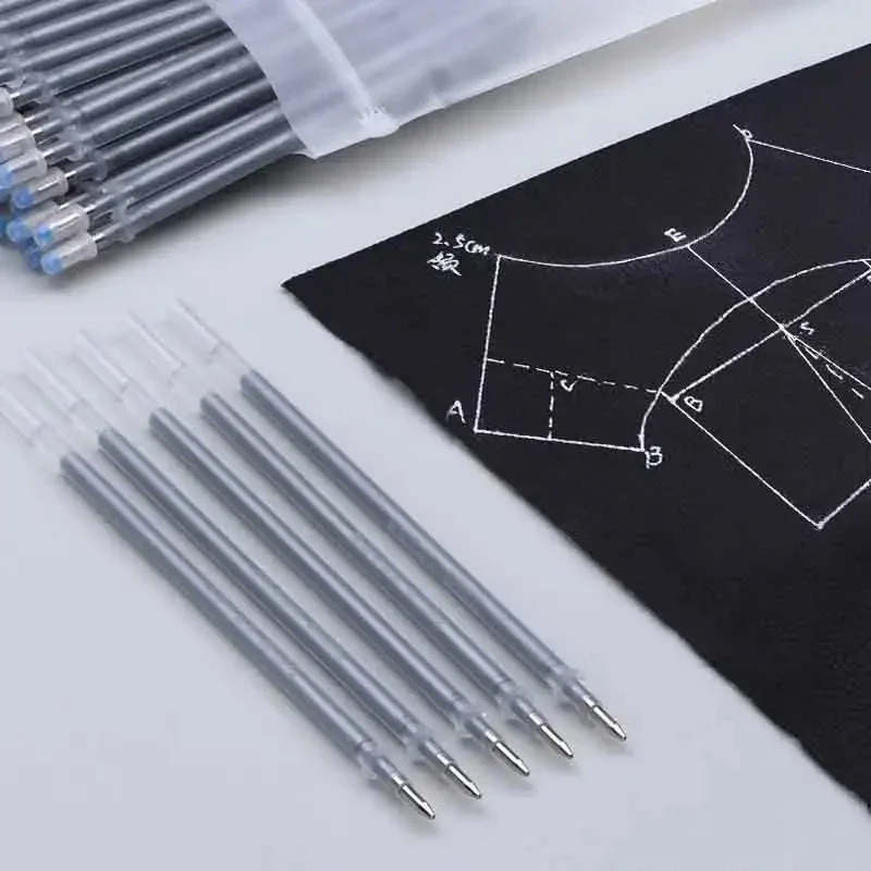 50 Teile/los Silber Refill 1,0mm Stoff Leder Marker Textil Refill Patchwork Kennzeichnung Löschbaren Waschbar Griff