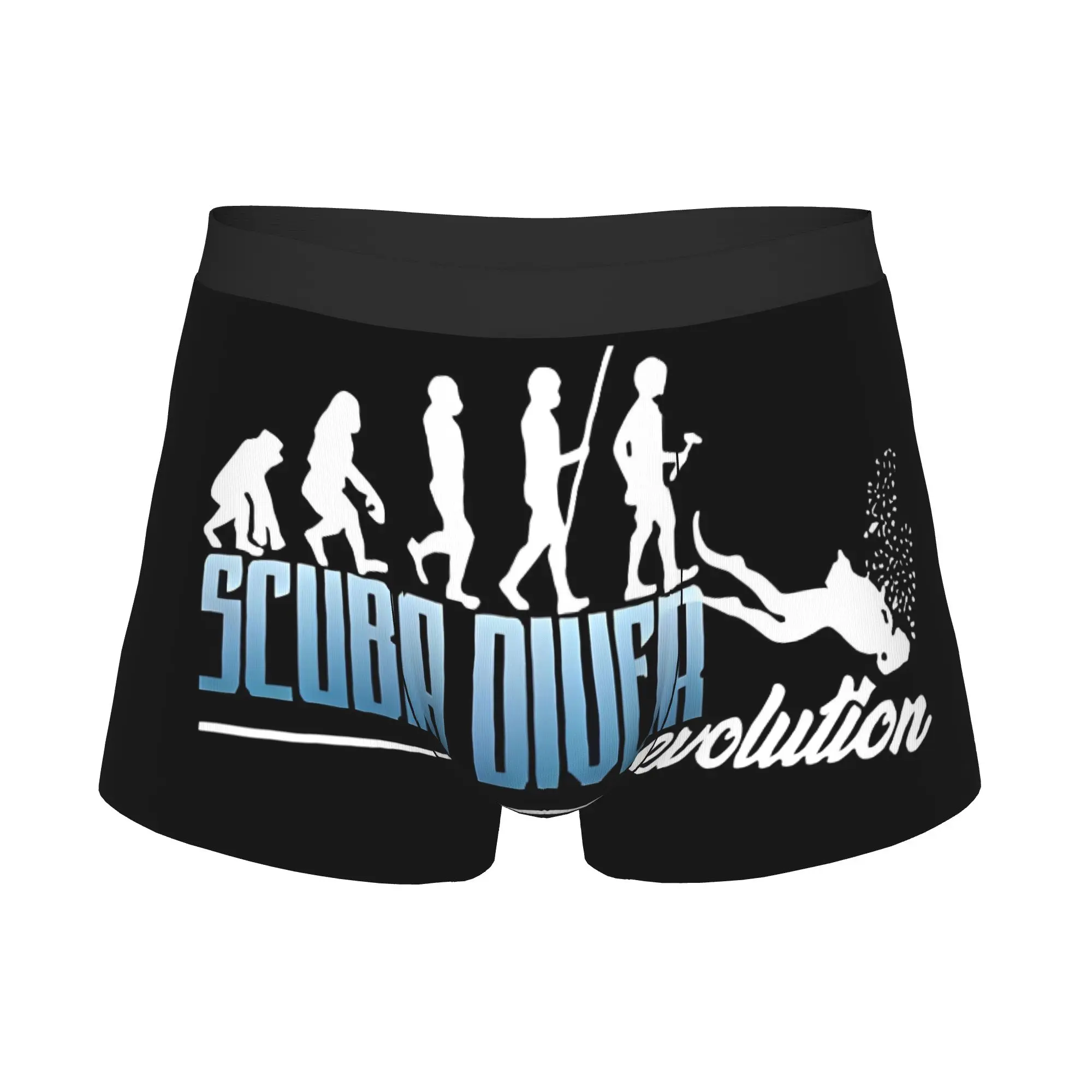Novelty Diver Evolution  Boxers Shorts Panties Male Underpants Stretch Scuba Diving Sports Briefs Underwear