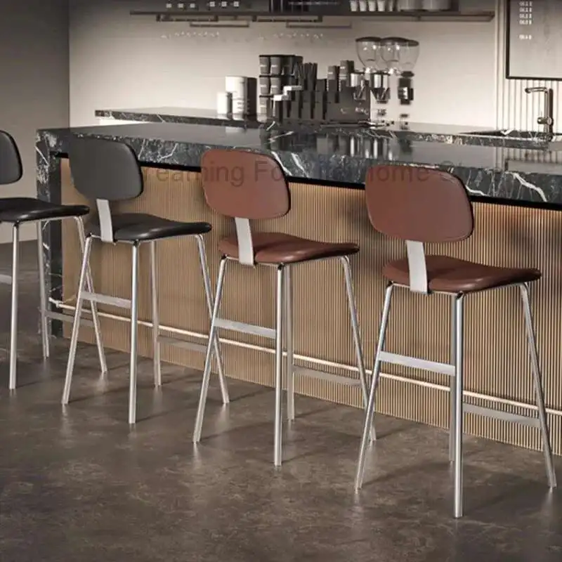 ソフト背もたれバーチェア鉄ハイチェアミニマリストホームバーチェアスツールアメリカンインダストリアルスタイル Taburete 家庭用家具