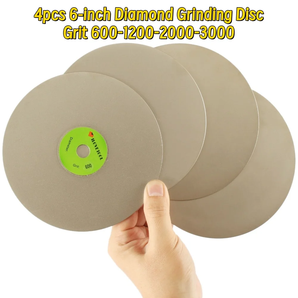 4pcs-6-inch-diamond-grinding-disc-wheel-coated-flat-lap-disk-grit-600-1200-2000-3000-lapidary-tools-for-gemstone-jewelry-rock