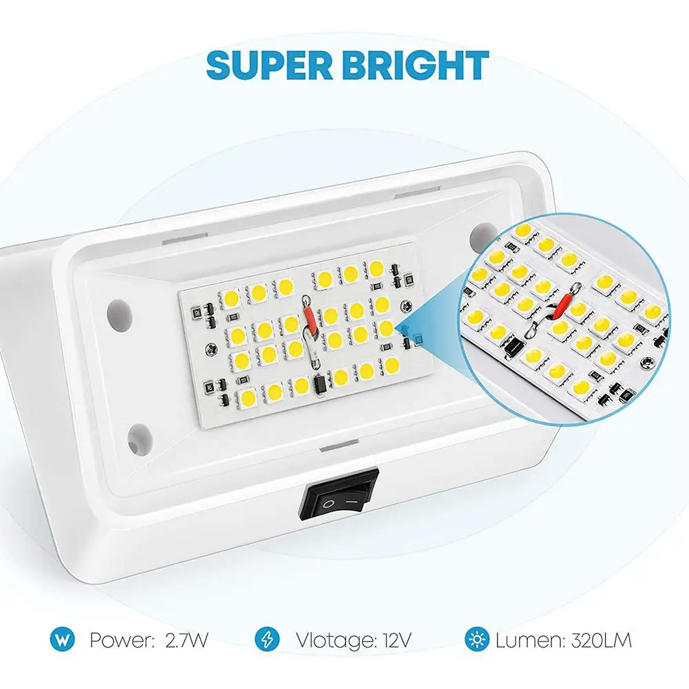 12V RV LED Veranda Licht mit Schalter Wasserdichte Wandlampen Markise Wohnmobil Camper Anhänger Lampe