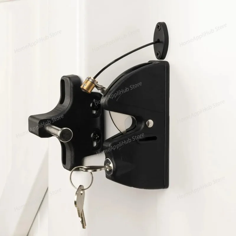 Outdoor Space Secure with Key Lockable 2 Sided Gate Latch Key Various Fence Locks Automatic Locking Fence Lock