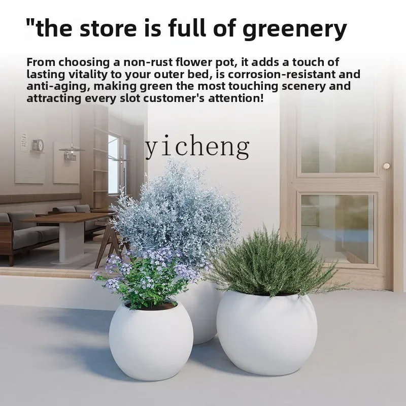 YFY  glass fiber reinforced plastic enlarged flower pot balcony round flower pot outdoor planter