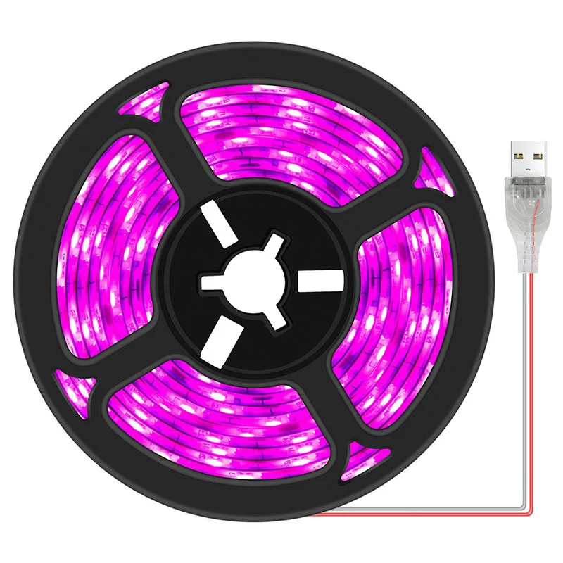 

0.5m 1m 2m 3m USB 5V LED Strip Grow Light Plant Full Spectrum Phyto Lamp pink 2835 SMD Flowers Greenhouse Cultivo Hydroponic a1