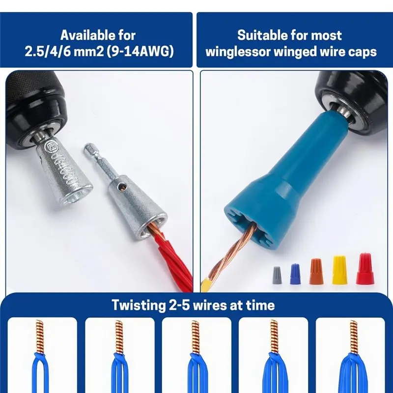 [NEWA76K!】 Wire Twister Tool For Drill, Drill Wire Twister,Portable Bit Holders,Wire Twisting Tool For Electrical Power Drills
