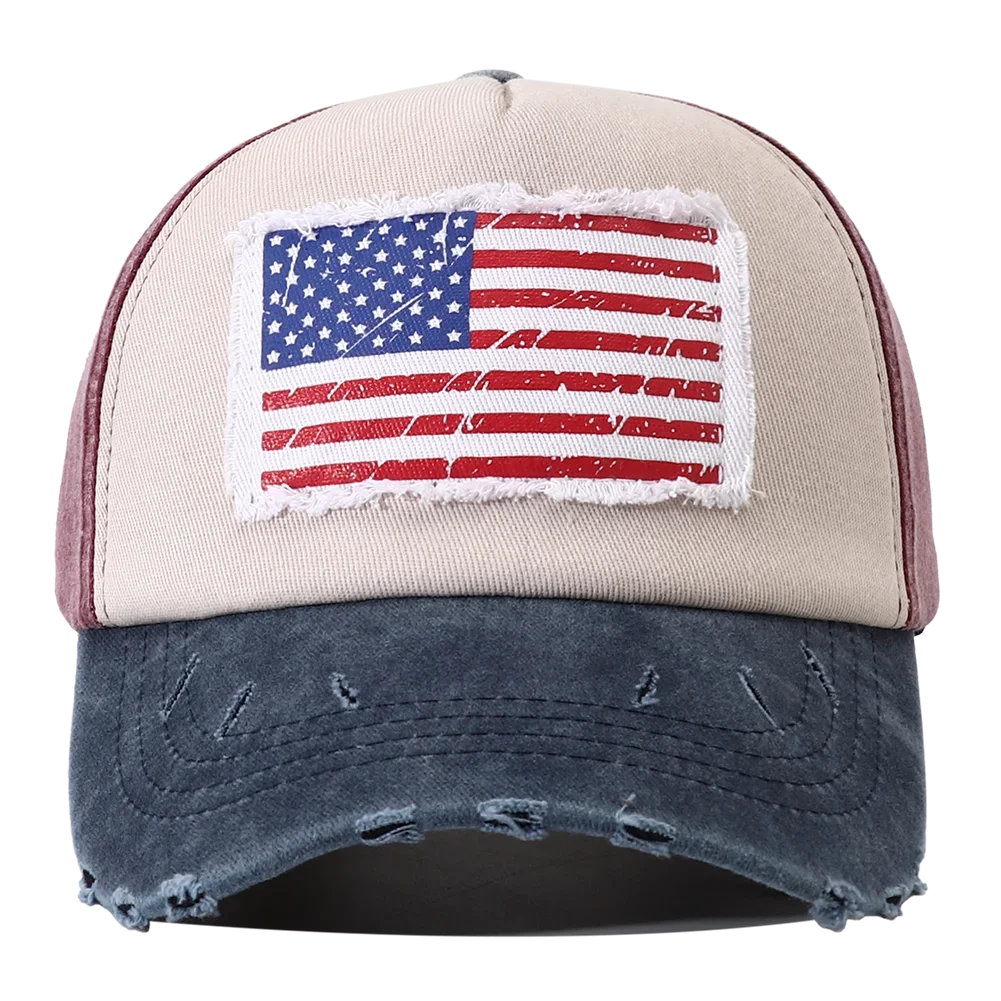 2024 New Designer USA Flag Embroidered Baseball Cap Bone Masculino Vintage 5 Panel Snapback Hats for Women Men Casquette Homme