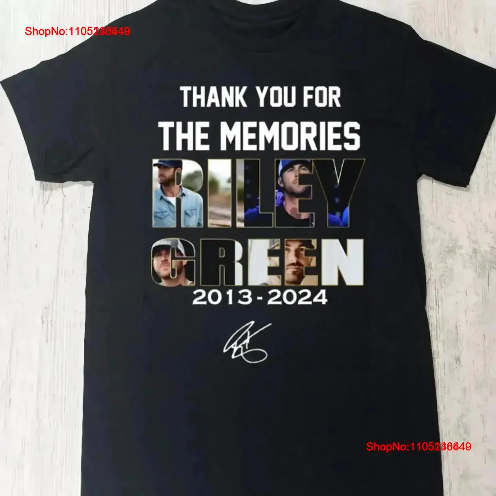 Riley Green Thank You For The Memories 2013 2024 Black T Shirt BL1216 vintage Washed Comfortable Top Everyday Wear Soft