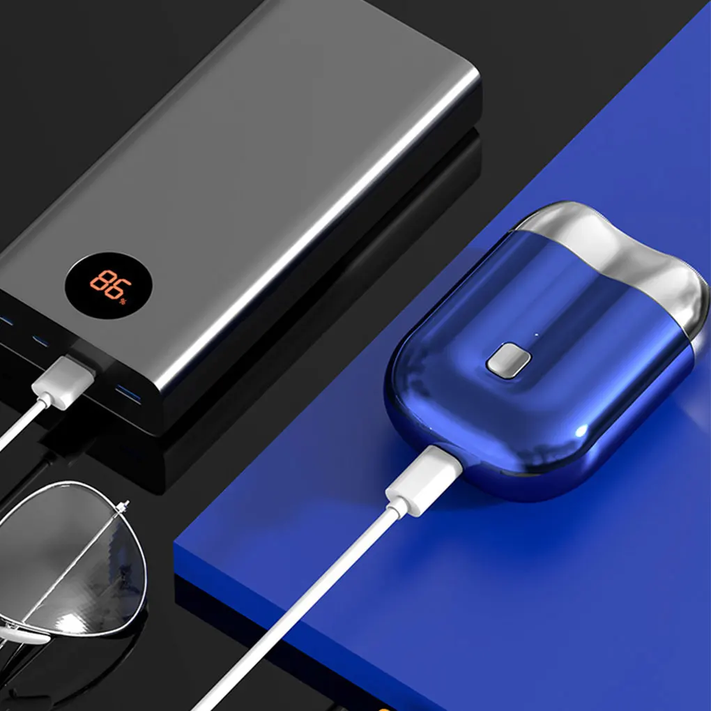 Mini Double Head Electric Shaver USB Rechargeable Waterproof Travel Rotary Razor Portable Men Hair Beard Trimmer Electric Razor