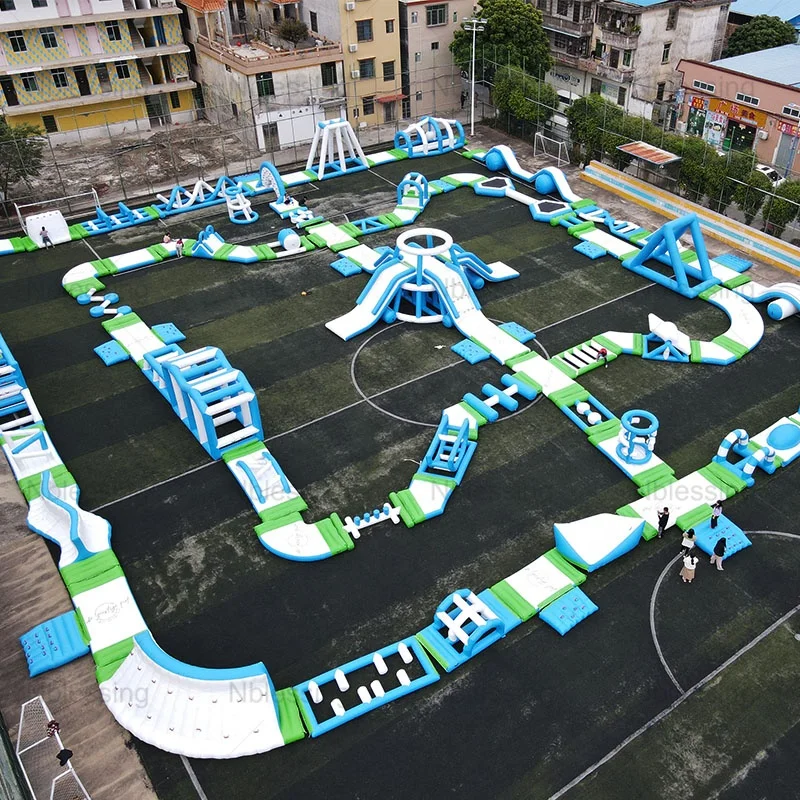 Customized Large Inflatable Water Obstacle Park For Kids And Adults For Outdoor Floating Water Parks