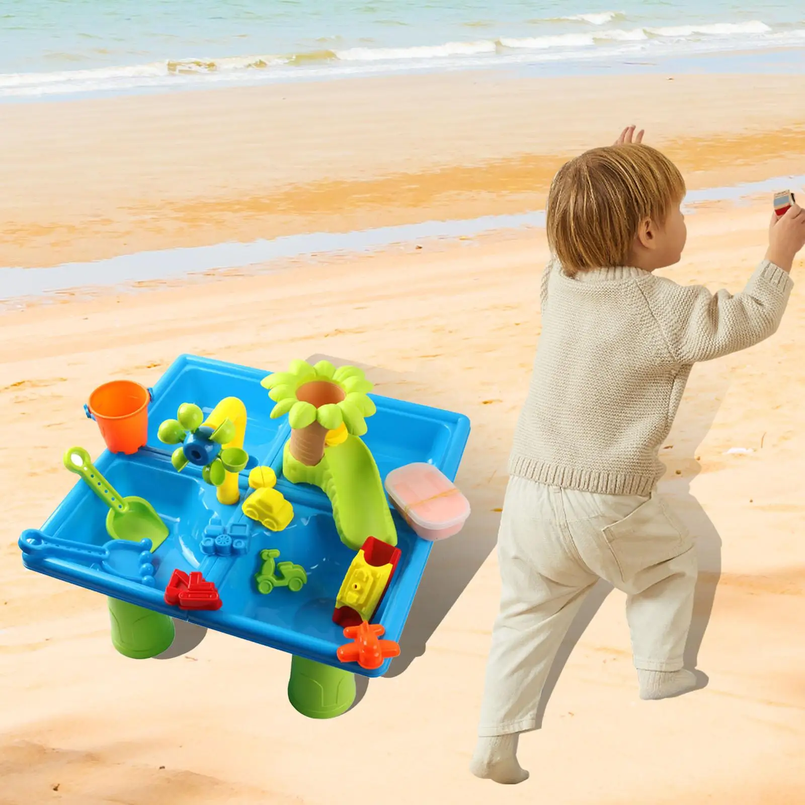 

24Pcs Sand Water Table Toys, Sensory Tables Gift, Kids Girls Boys Summer Toys Outdoor Beach Toy Set for Summer Outside