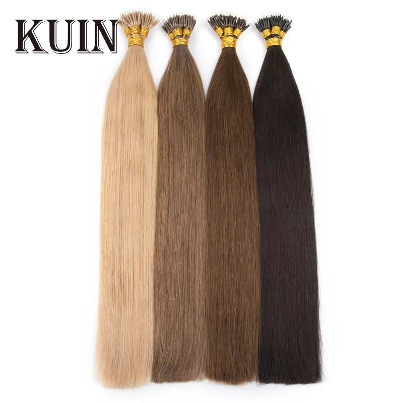 Qhp Rings Beads 100% Brazilian Human Hair Extensions Remy Hair Brown Blonde Pure Color 50strands 18-24 Inches