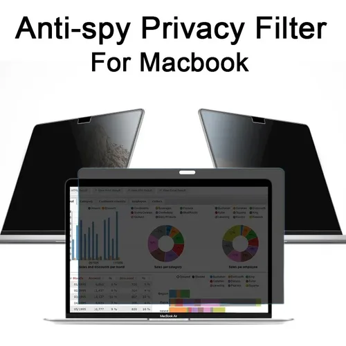 Imagen 2 del producto Protector de pantalla para Macbook Air 13 13,6 15 M1 M2 Pro 14 16 Anti-peek Anti-espía película antideslumbrante filtro de privacidad