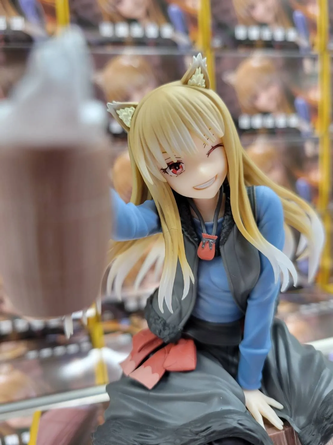 17 سنتيمتر أنيمي هولو الشكل Ookami إلى Koushinryou التاجر يلتقي الذئب الحكيم يجلس لعبة مجسمة دمية عمل الشكل البلاستيكية #5