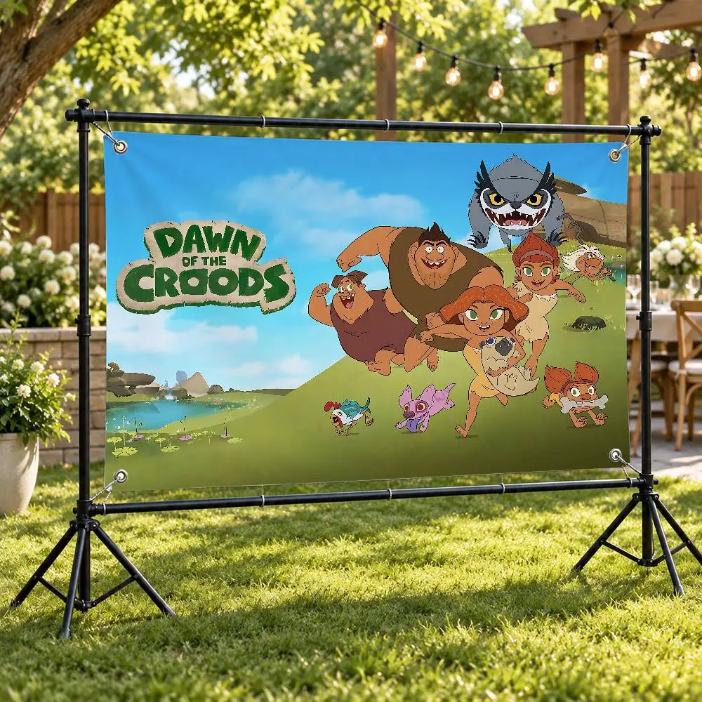 Animated Movie The Croods Aesthetic Wall Tapestry Flag Printed Wall Hanging Living Room Party Outdoor Decor