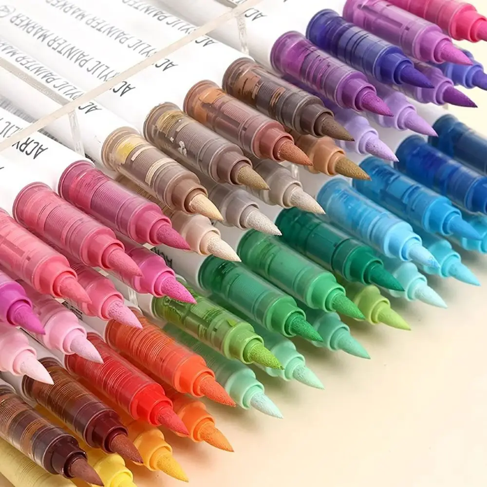 9-Colors Acrylic Marker Pen Stackable Color Quick Drying Colour Pen Straight Liquid Art Stationery Art Watercolor Pen Drawing