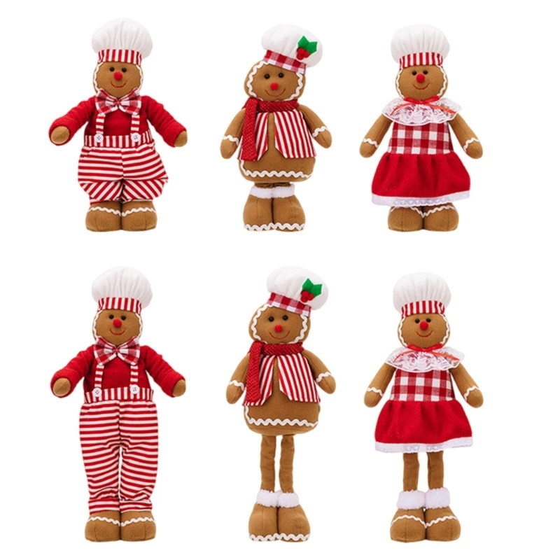 Christmas Ornament Stretching Gingerbreads Man Handmade Standing Decoration