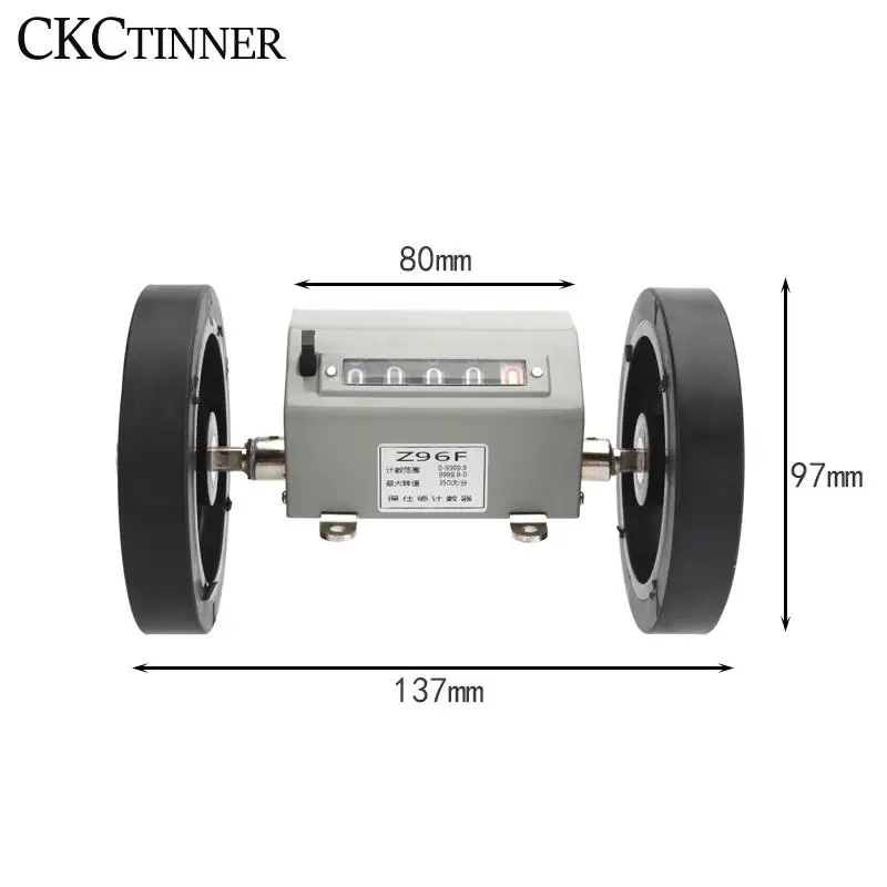 

Z96-F Meter Counter Mechanical Length Distance Double Wheel Mechanically driven recorder/Measuring Rolling 0-9999.9 length