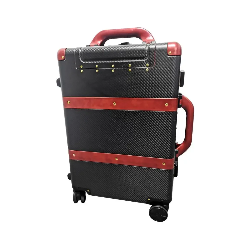 JCSPORTLINE Bagagem universal de fibra de carbono seca de 20 polegadas com carrinho preto de carbono leve Duralble