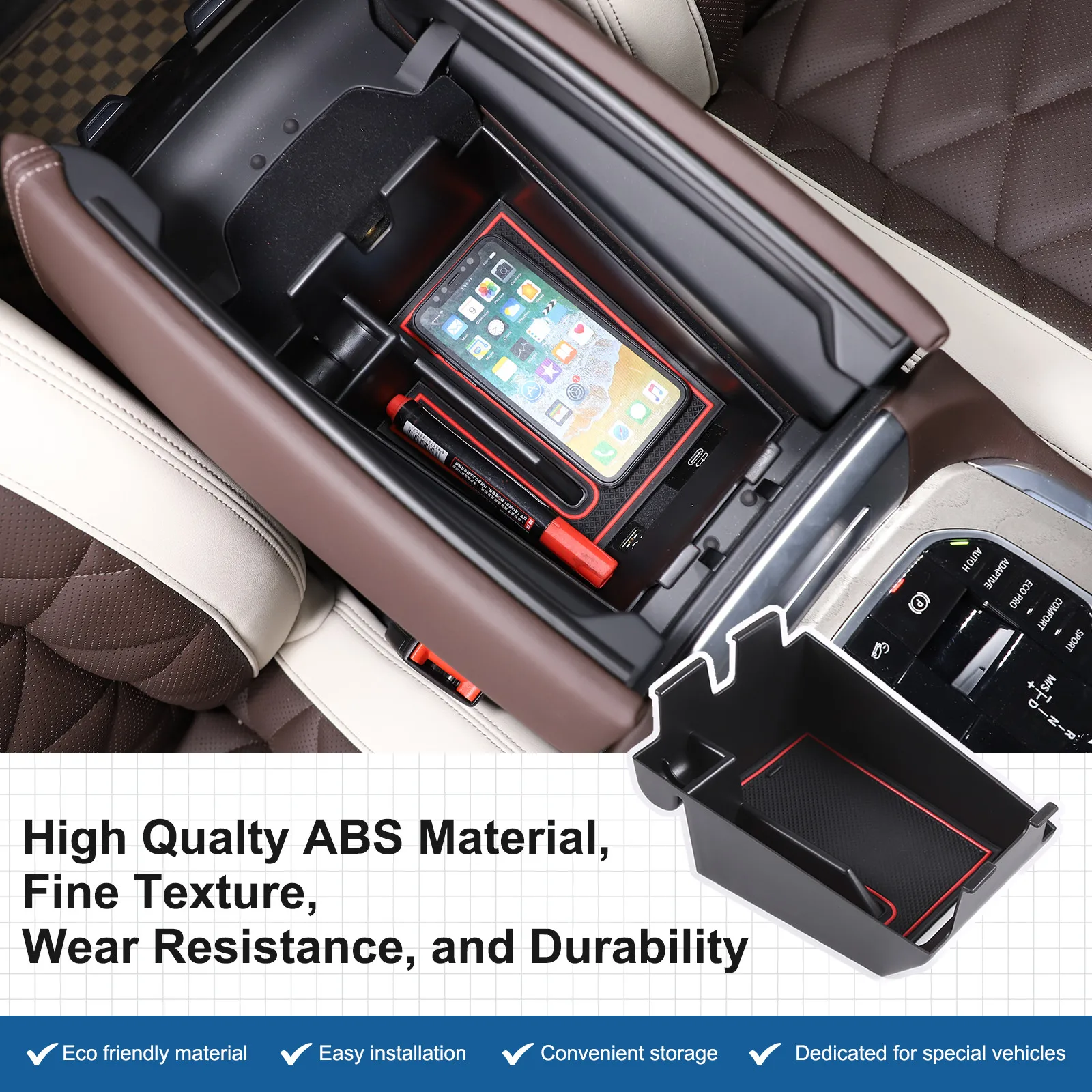 

For BMW X5 G05 X6 G06 2020-2023 X7 G07 2019-2022 Car Center Console Storage Box ABS Armrest Organizer Container Accessories