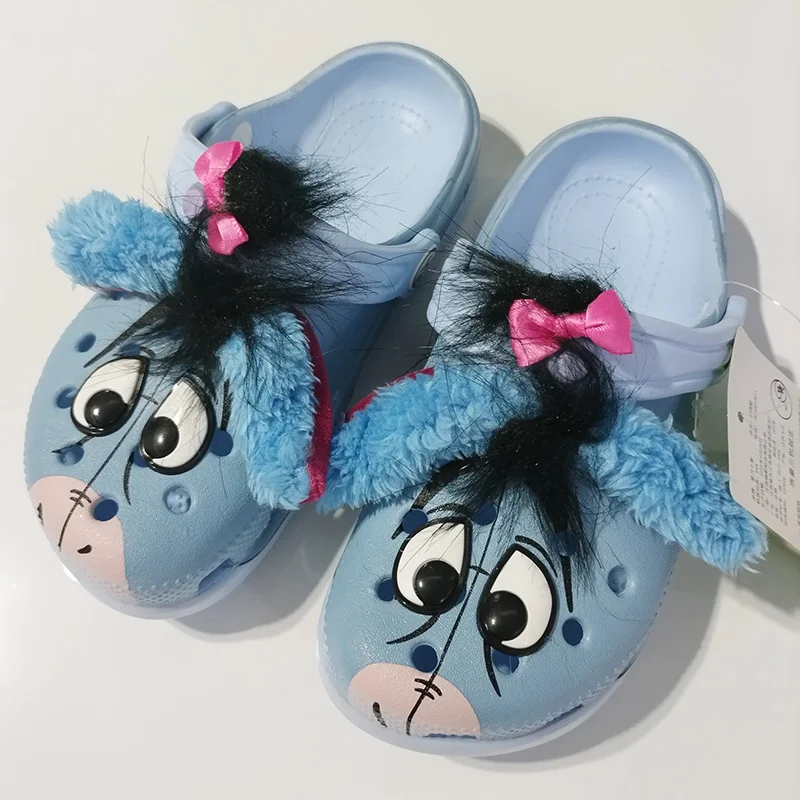 

Eeyore Children Anime Slippers Eva Breathable Slippers Summer Sandals Outdoor Kids Non Slip Soft-Soled Parent-Child Shoes Gift