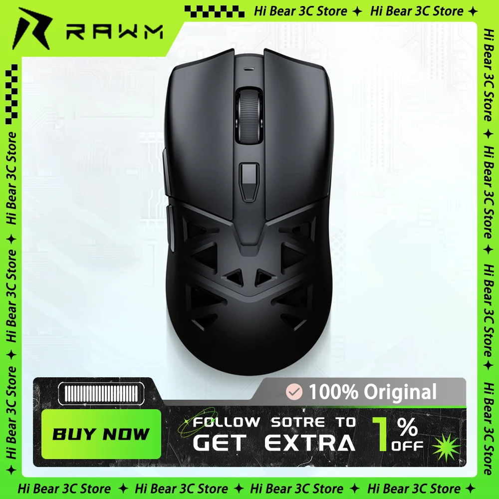 

RAWM SA-SL01 Wireless Mouse Three Mode Nordic52840 Chip PAW3395 4K Gaming Mouse Lightweight Hot Swap Customized Pc Gamer Gifts