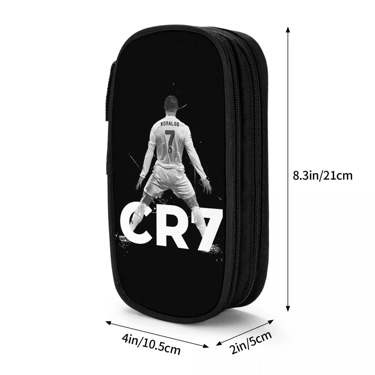 Cool CR7 Football Pencil Case Double Layer Large Capacity Office Supplies Ronaldos Pencil Case Stationery Suprise Gift