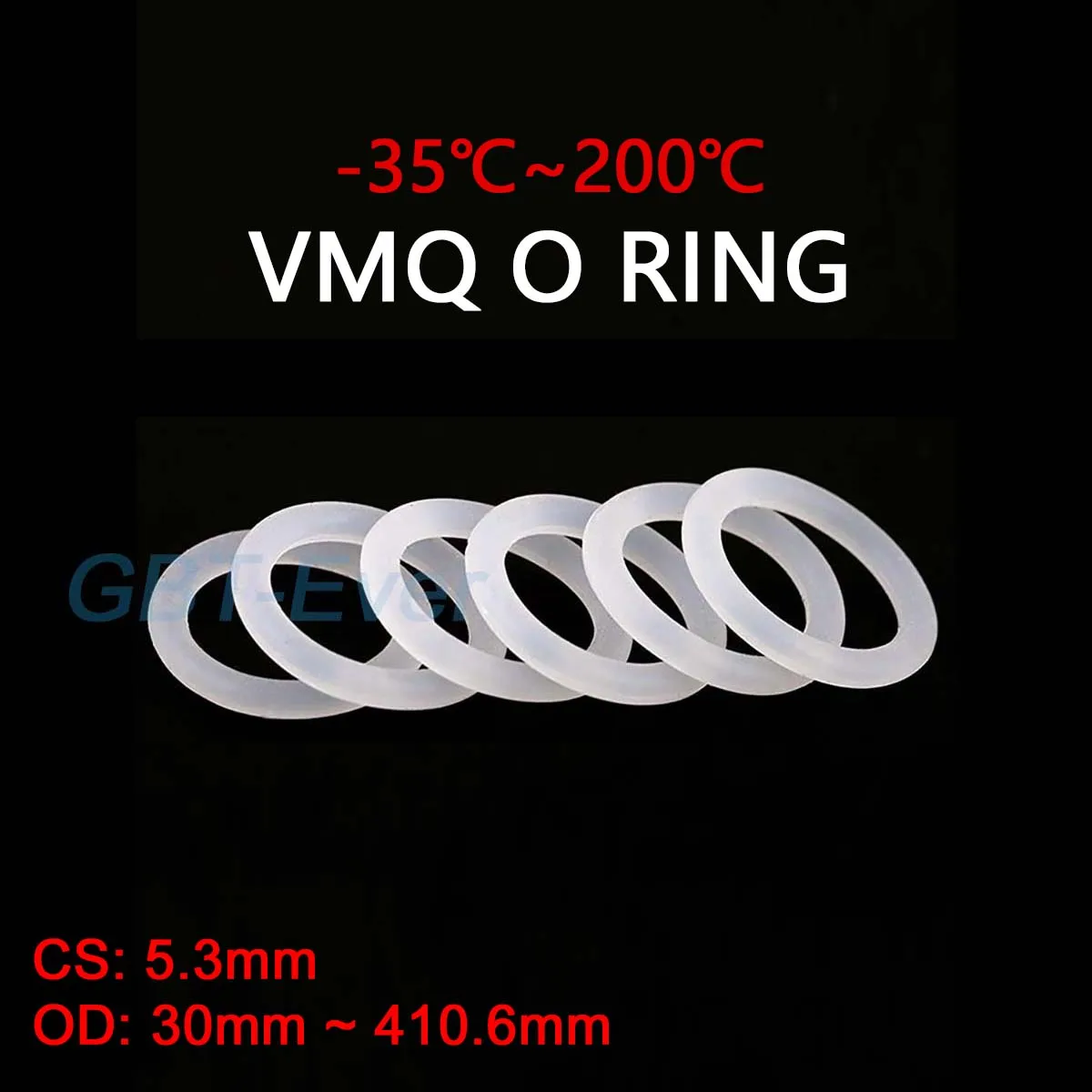 

VMQ White Silicone O-Ring Gasket CS 5.3mm OD 30mm ~ 410.6mm Silicon O Ring Washer Food Grade Sealing Ring Waterproof & Insulated