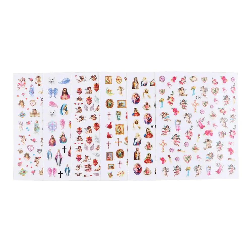 Self Adhesive 3D Flower Mary Back Glue Cupid Nail Art Decorations Manicure Tools Angel Nail Stickers Nail Decals