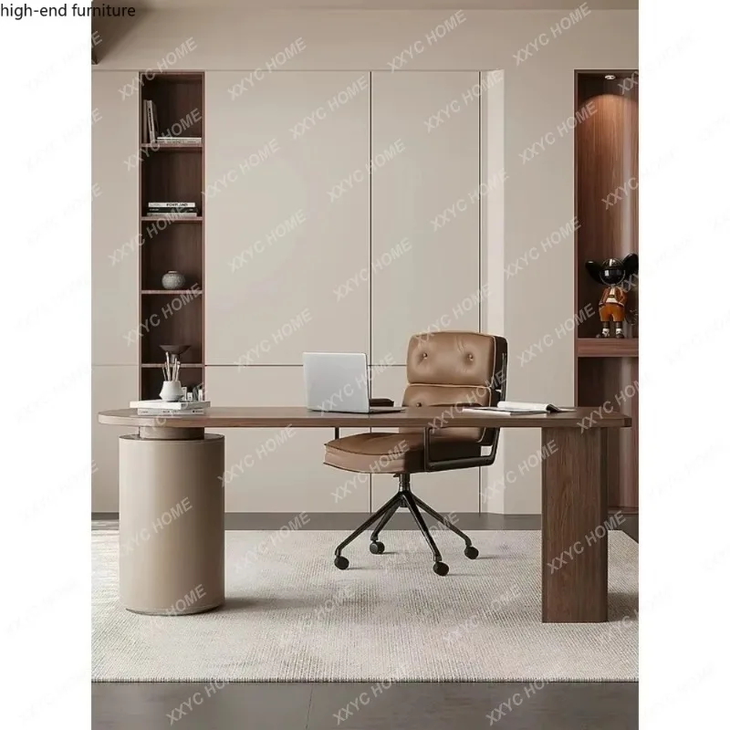 XXMinimalist Study Desk Solid Wood Writing Table Modern Office Computer Desk Executive Desk