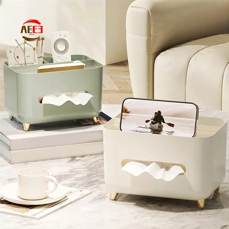 

AEE3-Tissue Storage Box, Multifunctional Tissue Box Holder, Modern Tissue Dispenser, Tissue Cover Nightstand Organizer