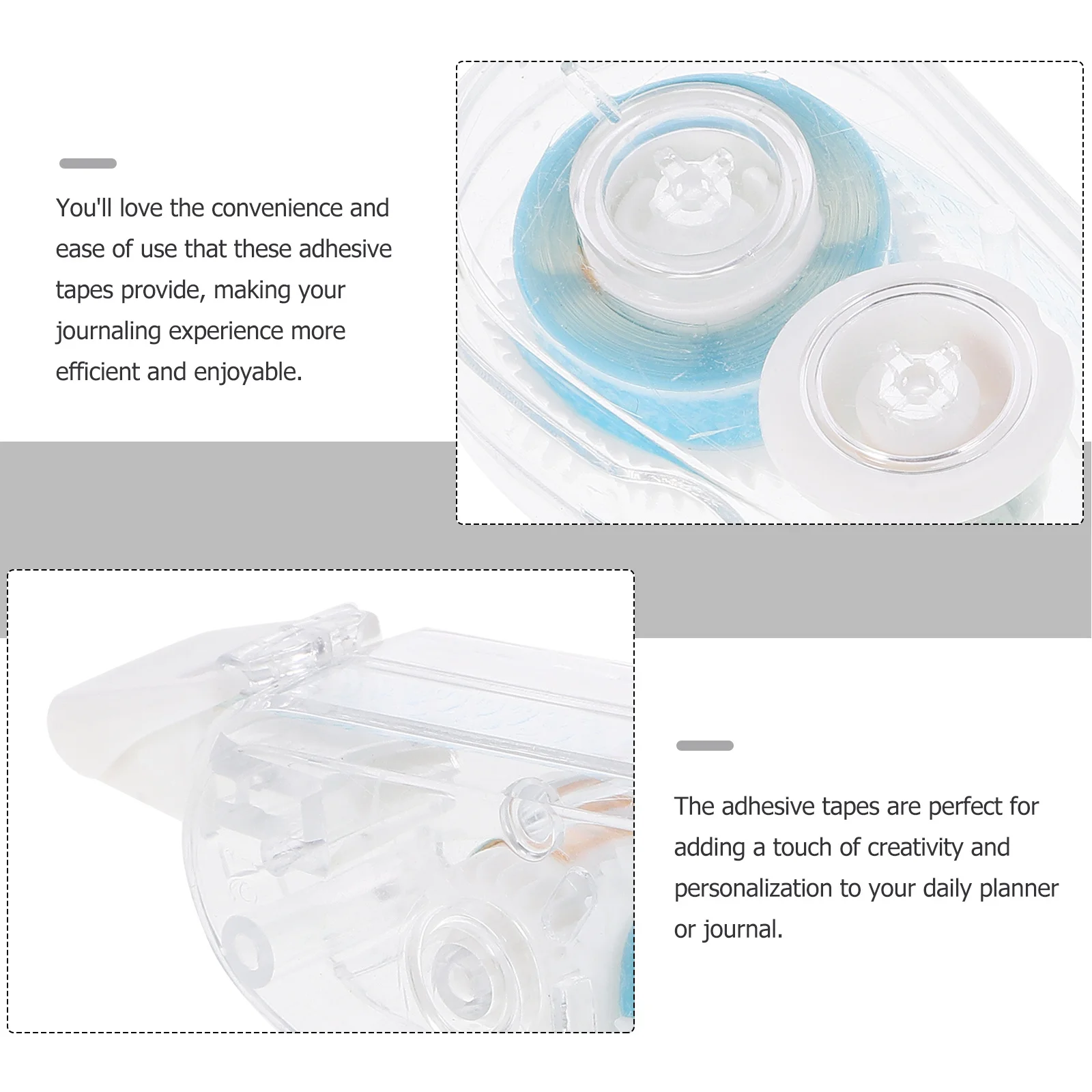 

4Pcs Double Sided Tape Scrapbooking Roller Dispenser Thin Strong Glue Tape for Crafts Journal Album DIY Creative Paper Projects