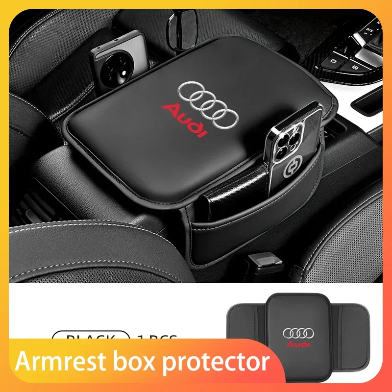 

Couro Car Armrest Box Pad, Arm Rest Mat, Bolso de armazenamento para For Audi A8 A5 A6 C5 C6 C7 A7 A1 A3 A4 B5 B6 B7 B8 B9 D3