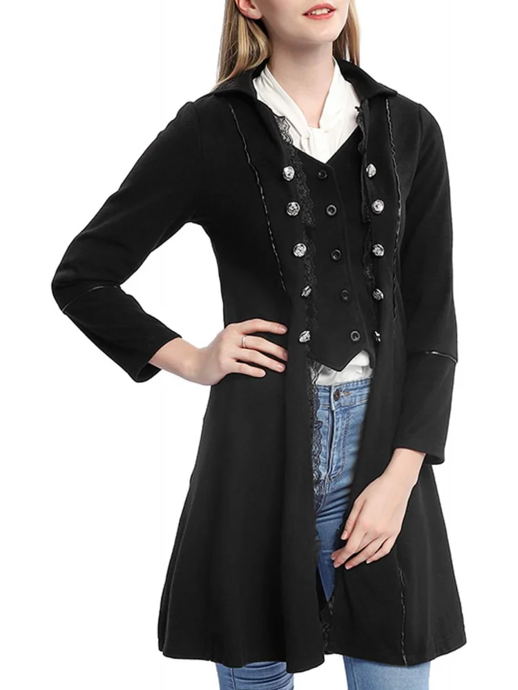 

Women's Gothic Steampunk Corset Halloween Costume Coat Victorian Tailcoat Jacket