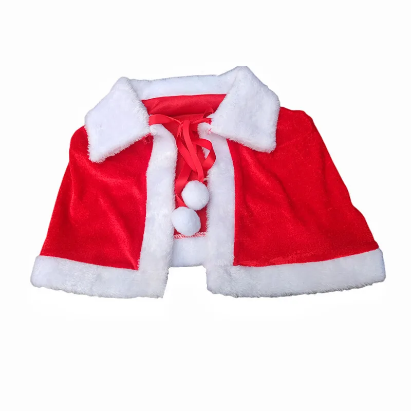 Christmas Costume Cosplay Costume Christmas Cape Christmas Shawl Santa Claus Outfit Girl Velvet Clothing Set Christmas Hat