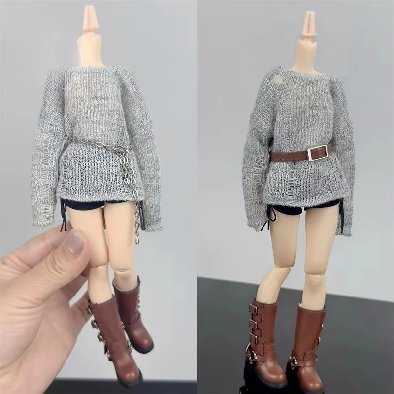 1/6 Maßstab, weibliches, hohles Strickhemd, Kleidungsmodell für 19–23 cm große Zack Azone OB22 OB24 BJD-Actionfiguren. – Detail 3