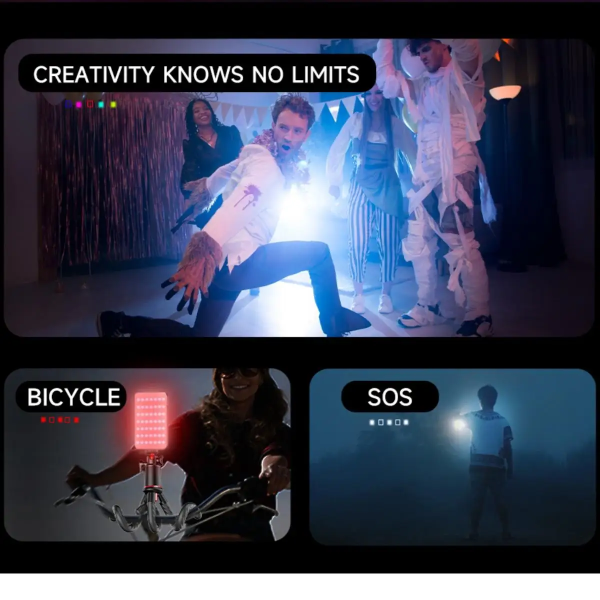 ZIICOYO luce di riempimento per telefono con cambio colore RGB - Illuminazione ricaricabile da 3000 mAh per illuminazione su treppiede e video