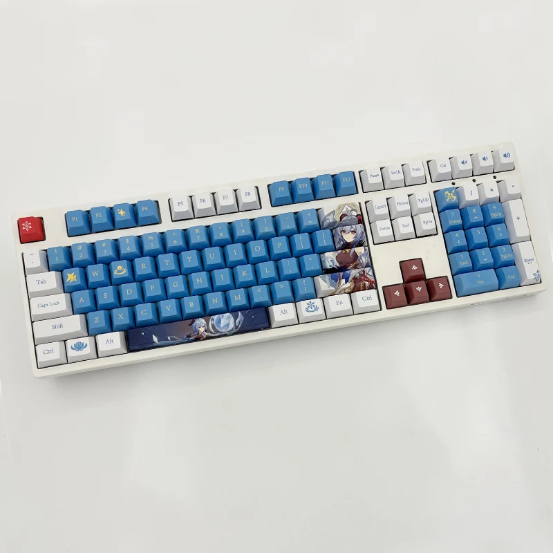 

Ganyu Genshin Impact Keycaps Anime Theme Keyboard Pbt Cherry 108 121 Keys Cap Sublimation Cool Fan Gamer Otaku Accessories