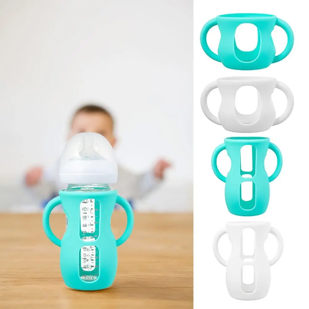 

with Handle Silicone Sleeves Anti Breakage Easy Grip Baby Bottle Sleeves 120/240ml Durable Protective Sleeves Infant Supplies