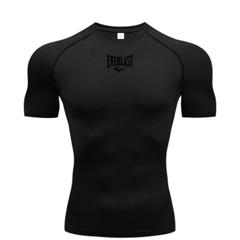 EVERLASTBOXING New Men's Running Compression T-Shirt Short Sleeve Gym Workout Shirts Fitness Shirts Men's Sportswear Sweatshirts