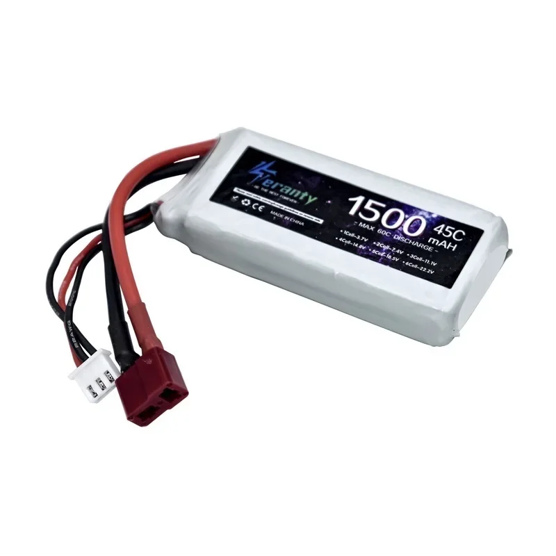 TERANTY 2S Lipo Batterij 7.4V 1500/2200/2700/3000/3300/4200/5200/6000/6800/7800/8800/10400mAh Voor RC Model Speelgoed Vliegtuigen Boot Auto