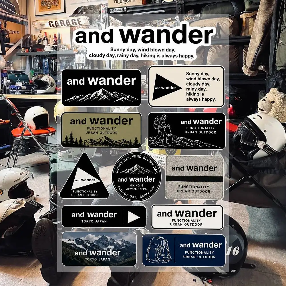 A-nd wA-nder Aesthetic Graffiti Waterproof PVC Stickers for Car Motorcycle Skateboard Helmet Notebook