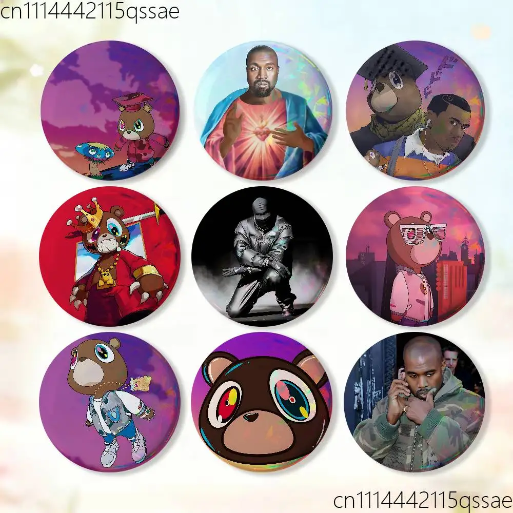 K-Kanye W-West Jesus Is King Cartoon Enamel Pins Anime Game Character Brooches for Backpack Accessories Snap-in Badges