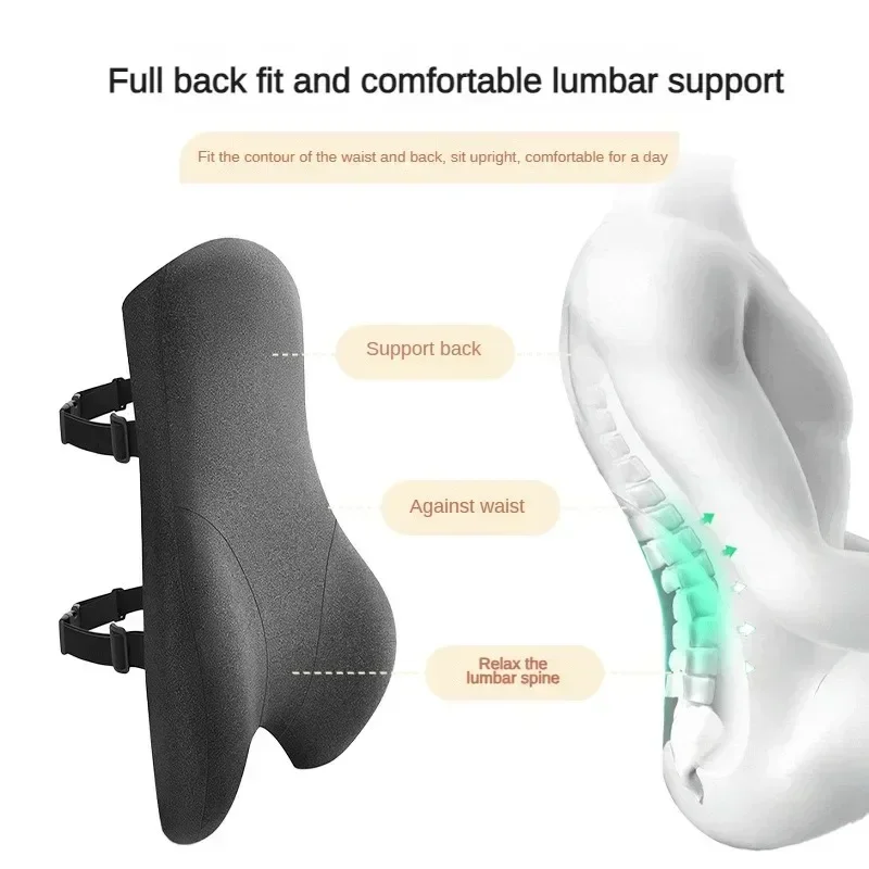 Elevated Office Waist Pillow Ergonomic Lumbar Support Memory Cotton 4D Curved Waist Pad Car Waist Rest Office Waist Pillow
