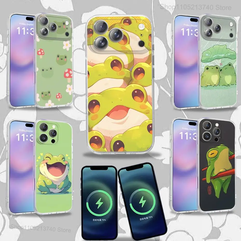 

C-Cartoon F-Frog cute Phone Case For iPhone 15,12,11,14,13,17,16,Plus,Air,Pro,Max,E,Mini for Magsafe Magnetic Frosted