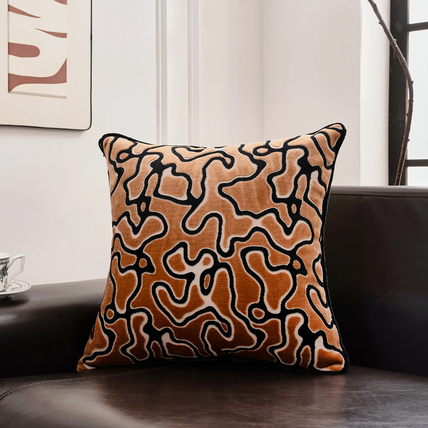 Jacquard Cushion Cover 45x45cm for Sofa Soft Fleece Pillowcase Cover for Home Pillow Sham Derorative Cushion Case