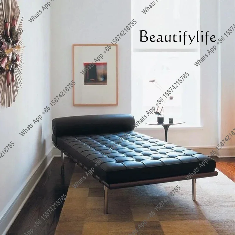 J Living Room Bed Barcelona Sofa Bed Recliner Modern Leather Simple Office Hotel Designer Divan Dermis Bench Beach Chair