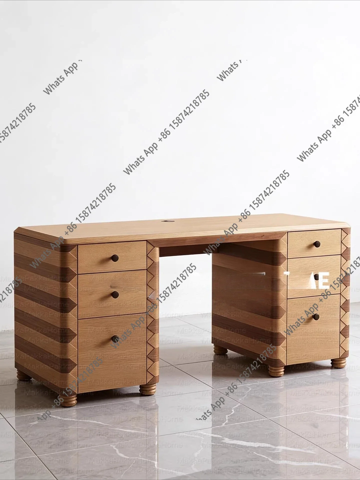 

X30 Medieval Retro Style Solid Wood Desk Designer Creative Home With Drawers Study Desk Home Study Table