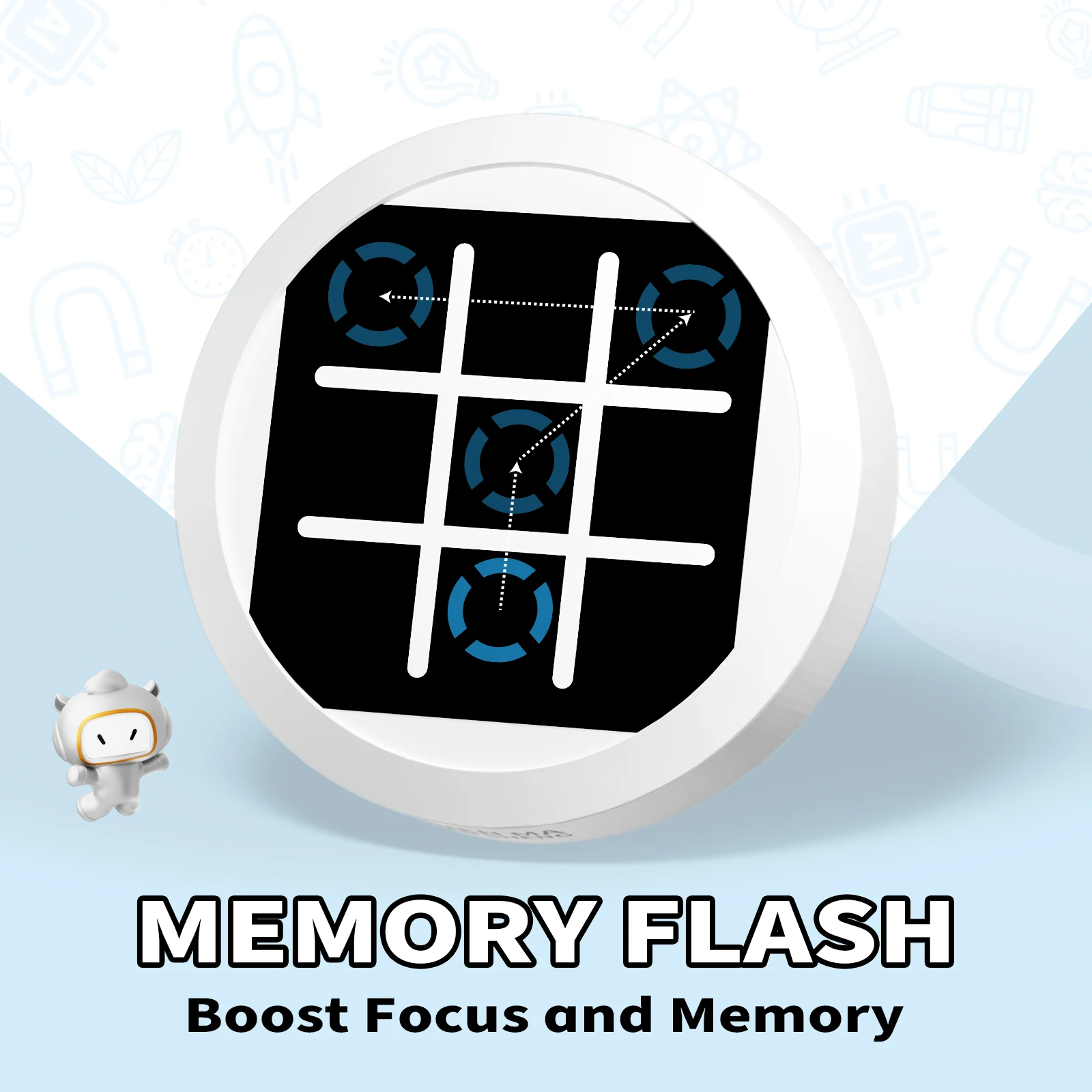 

Electronic Tic Tac Toe Game【white】- 4-in-1 Handheld Travel Games for Kids & Adults, Compact & Pocket Si