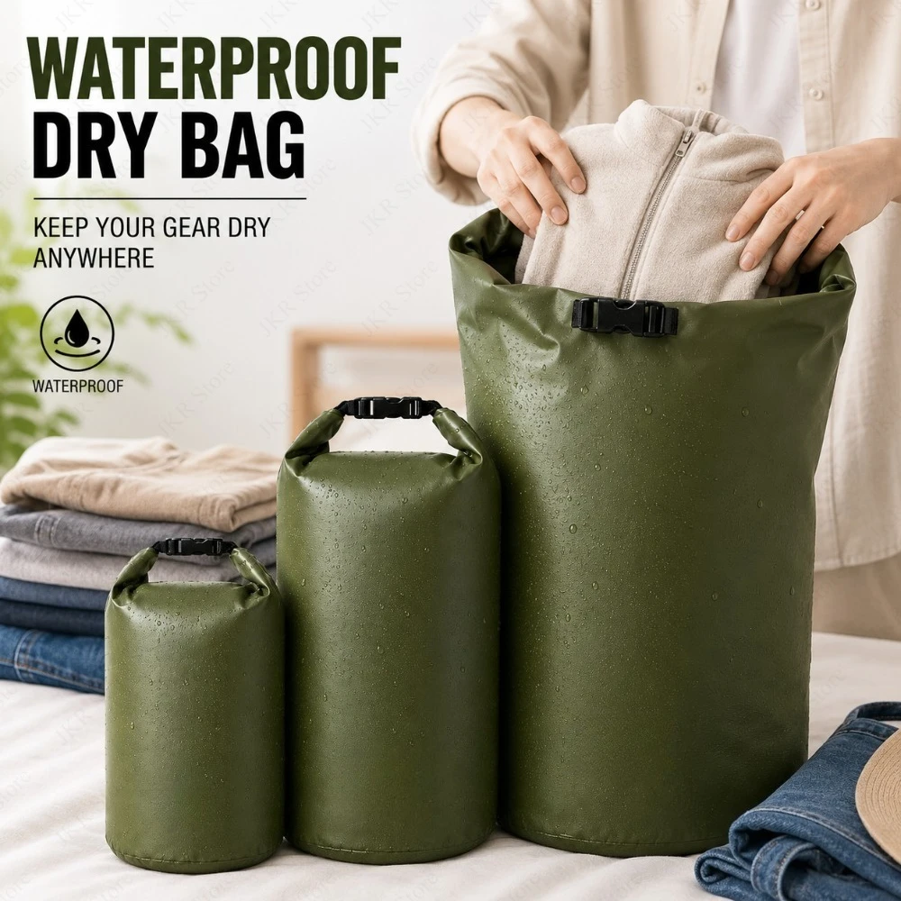 Saco Seco Portátil Impermeável 8L 40L 70L para Armazenamento de Equipamentos ao Ar Livre, Bolsa de Transporte para Navegação, Caiaque, Natação e Camping